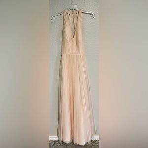 Wtoo bridesmaid dress size 6 nude floor length